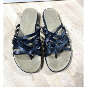 Wear Ever Strappy Black Slip On Sandals Size 11